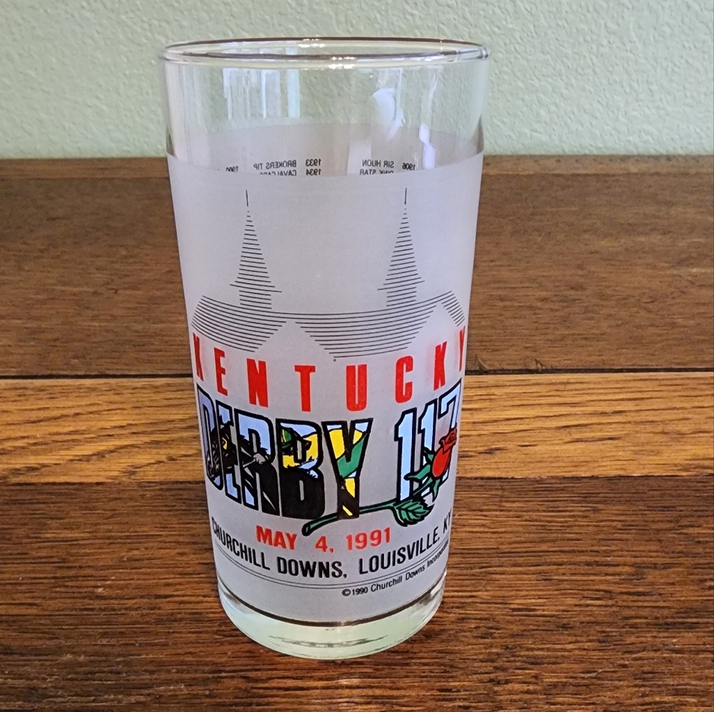 OFFICIAL KENTUCKY DERBY 117 MINT JULEP GLASS SATURDAY MAY 4th, 1991